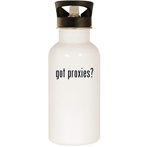 got proxies? – Stainless Steel 20oz Road Ready Water Bottle, White