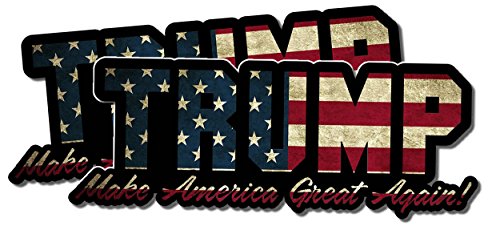 OwnTheAvenue Two Pack Donald Trump Make America Great Again Bumper Sticker Decal 7″ T Cartoon #2