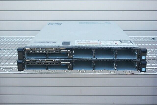 LOT OF 2 Dell Poweredge R620 2 x SIX CORE E5-2620 2.00GHZ 8GB x520/i350 SERVERS