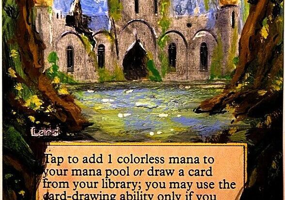 1 Basic Land and Free Library Of Alexandria Proxy X1 Hand Painted Art Alter MTG